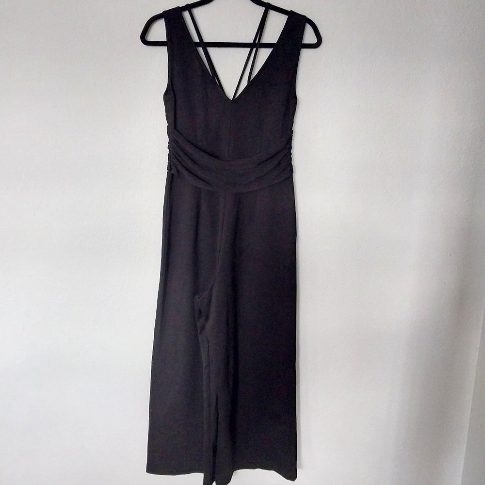 Cushnie Et Ochs X Carbon 38 Black Sleeveless Wide Leg Cropped Jumpsuit